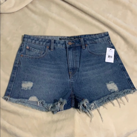 Mid Ride Distressed Denim Shorts - Picture 1 of 5
